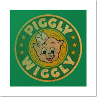 Retro piggly wiggly Store Posters and Art